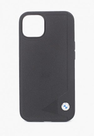Чехол для iPhone BMW 13, Signature Genuine leather Seat Debossed Hard Black. Цвет: черный