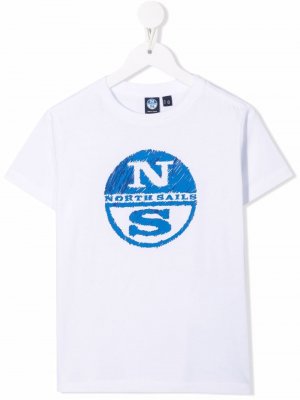 Футболка с логотипом North Sails Kids. Цвет: белый