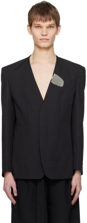 Черный пиджак с Y-образным вырезом Attachment