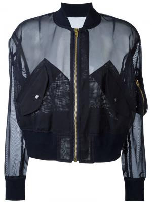 Прозрачная куртка-бомбер Toga. Цвет: синий