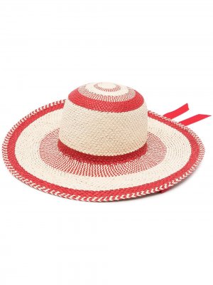 Плетеная шляпа в полоску Gladys Tamez. Цвет: нейтральные цвета