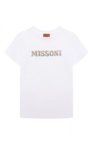 Хлопковая футболка Missoni. Цвет: белый