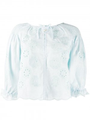 Блузка с цветочной вышивкой Innika Choo. Цвет: синий