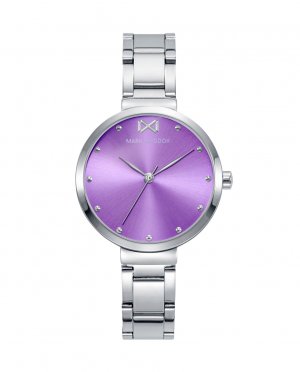 Женские стальные часы Alfama с фиолетовым циферблатом , серебро Mark Maddox