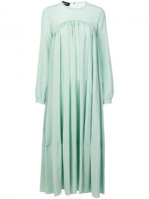 Платье-рубашка с длинными рукавами Rochas. Цвет: зеленый