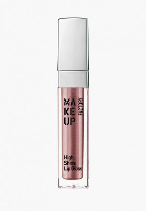 Блеск для губ Make Up Factory с эффектом влажных High Shine т.49 драгоценная роза, 6.5 мл. Цвет: розовый