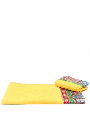 Paisley-trim towels ETRO HOME. Цвет: желтый