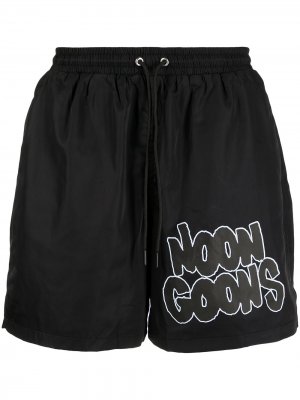 Спортивные шорты с логотипом NOON GOONS. Цвет: черный