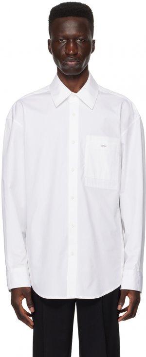 Белая рубашка с принтом Wooyoungmi