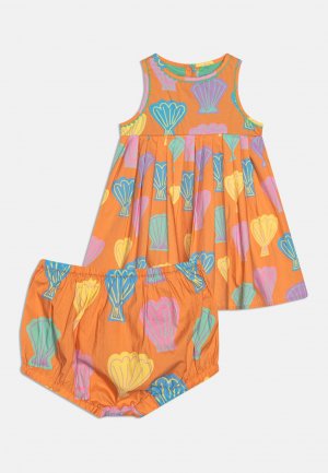 Дневное платье WOVEN DRESS BABY GIRL PRINTED BIG SHELLS Stella McCartney Kids, цвет salmon Kids