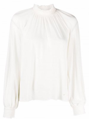 Трикотажная блузка с длинными рукавами Forte. Цвет: белый