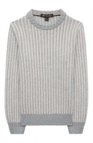 Пуловер из шелка и кашемира Loro Piana. Цвет: серый
