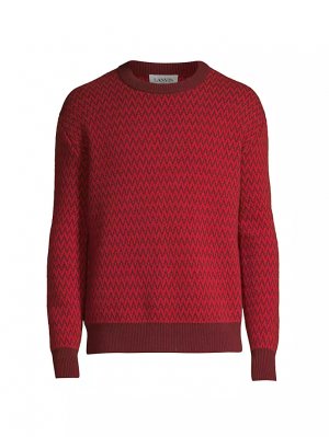 Вязаный свитер с круглым вырезом и шевроном Curb , красный Lanvin