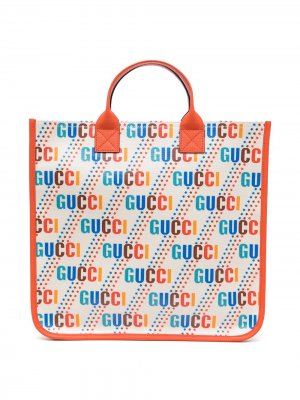 Сумка-тоут Gucci Star с логотипом Kids. Цвет: оранжевый