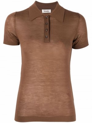 Рубашка поло с короткими рукавами Nanushka. Цвет: коричневый