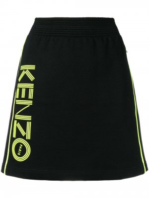 Юбка А-силуэта в спортивном стиле Kenzo. Цвет: черный