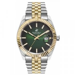 Наручные часы BP3018X.270, серебряный, зеленый Beverly Hills Polo Club. Цвет: серебристый/зеленый/золотистый