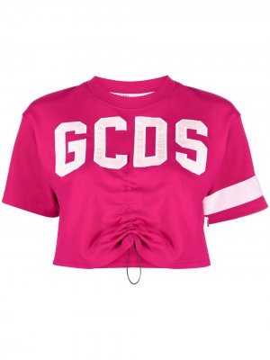 Укороченная футболка с кулиской Gcds. Цвет: розовый