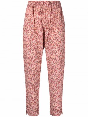 Шелковые брюки с цветочным принтом Masscob. Цвет: розовый
