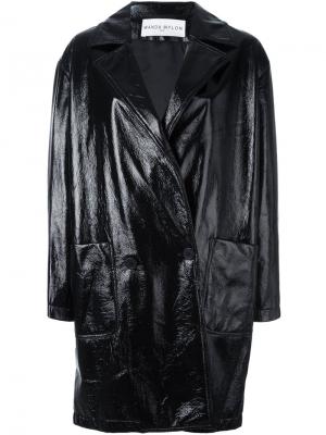 Лакированное пальто Wanda Nylon. Цвет: чёрный