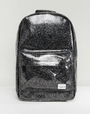 Черный рюкзак с блестками Spiral. Цвет: черный