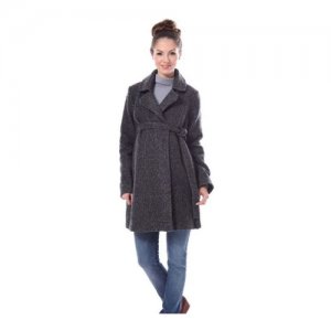 Пальто демисезонное А-силэта, универсальное (42-52), Mammy Size 51209251 (Демисезон; Однотонный; Серый; Размер 48) MammySize. Цвет: серый