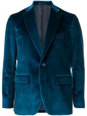 Классический бархатный пиджак Larusmiani. Цвет: синий