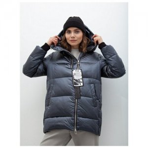 Женская зимняя куртка пуховик. MALINARDI, цвет графит, размер Malinardi. Цвет: серый