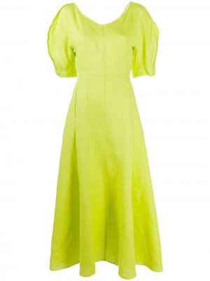 Чайное платье с пышными рукавами Mara Hoffman. Цвет: зеленый