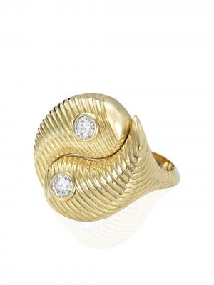 Кольцо Yin Yang из желтого золота с бриллиантами Retrouvaí. Цвет: золотистый