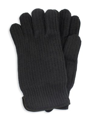 Ребристые кашемировые перчатки, черный Portolano