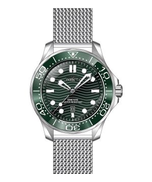 Invicta Pro Diver Кварцевые мужские часы из нержавеющей стали с зеленым циферблатом INV45980
