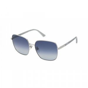 Солнцезащитные очки 329-579, прямоугольные, оправа: металл, для женщин, серебряный NINA RICCI. Цвет: серебристый/серебряный
