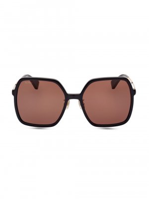 Квадратные солнцезащитные очки 59 мм , коричневый Max Mara