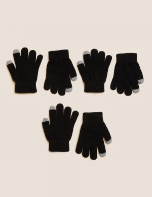 Детские перчатки 3 шт. , черный Marks & Spencer