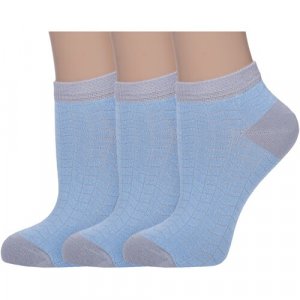 Носки , 3 пары, размер 21-23, голубой AKOS. Цвет: голубой