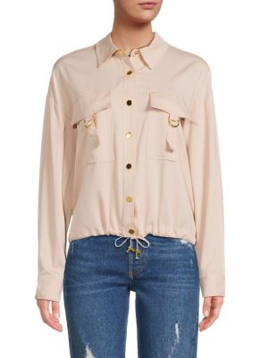 Блузонная рубашка с карманами и клапанами , цвет Bone Ellen Tracy