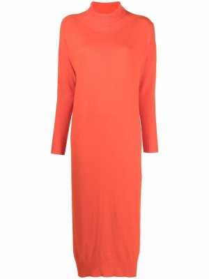 Платье с высоким воротником 8pm. Цвет: оранжевый
