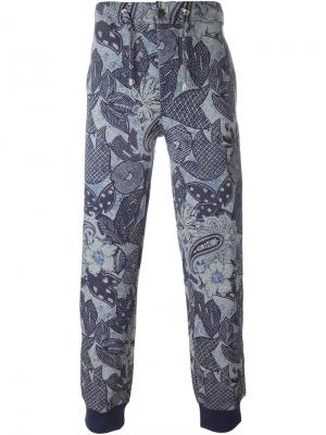 Спортивные брюки с цветочным принтом Etro. Цвет: синий