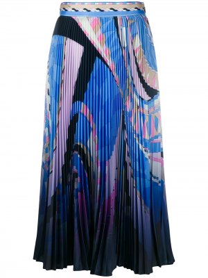 Плиссированная юбка с абстрактным принтом Emilio Pucci. Цвет: разноцветный