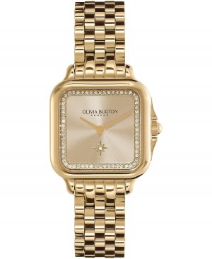 Женские мягкие квадратные золотистые часы-браслет из нержавеющей стали, 28 мм , золотой Olivia Burton