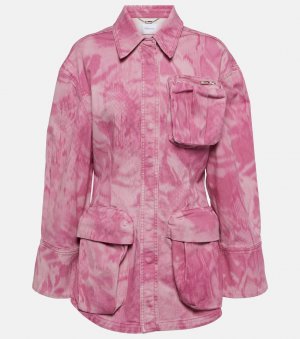 Джинсовая куртка карго с камуфляжным принтом , розовый Blumarine