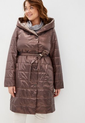 Куртка утепленная Le Monique. Цвет: коричневый
