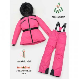 Комплект верхней одежды Альпа, размер 152, розовый, черный Orso Bianco. Цвет: розовый/черный/ярко-розовый