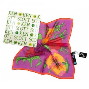 Шейный платочек в крупные цветы 819835 Ken Scott. Цвет: розовый