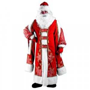 Карнавальный костюм для взрослых Дед Мороз Царский, 54-56 размер 187-54-56 Батик. Цвет: красный