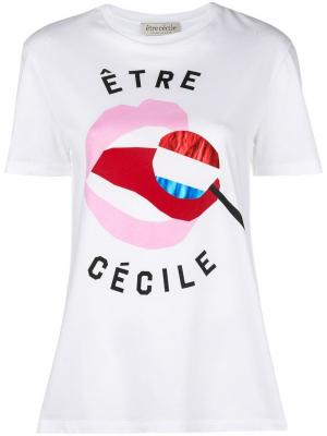 Футболка с логотипом Être Cécile. Цвет: белый
