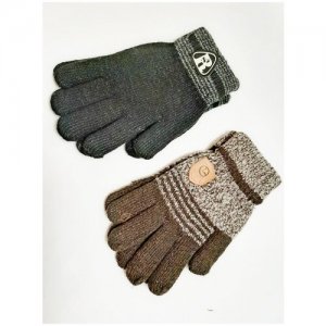 Перчатки трикотажные утепленные зимние с начесом черные Диана. Цвет: черный