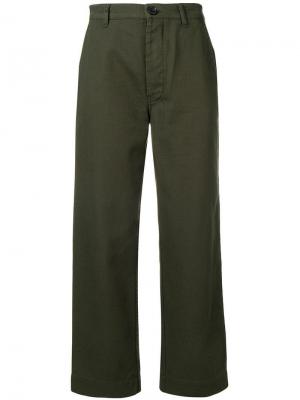 Укороченные брюки строгого кроя Bellerose. Цвет: зеленый
