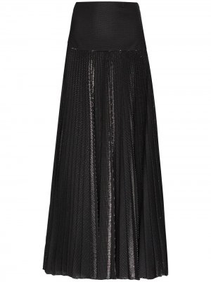 Плиссированная юбка макси с эффектом металлик Alexandre Vauthier. Цвет: черный